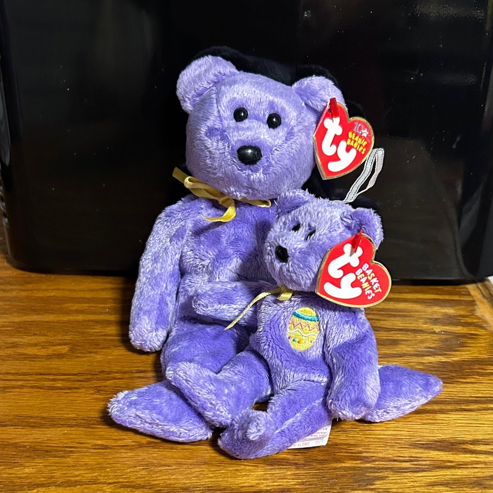 Ty Lavender Plush Bear Duo